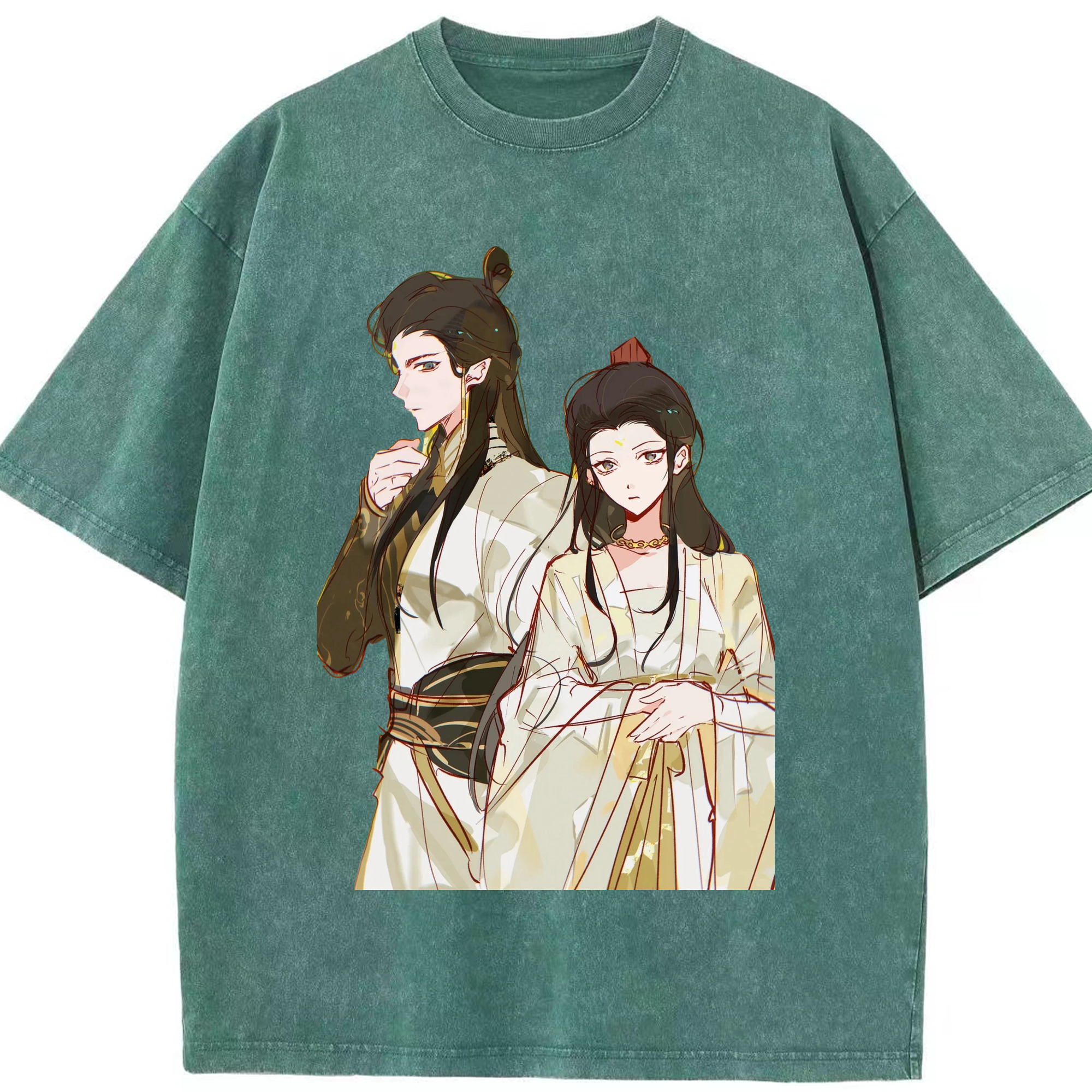 （画像用） Ne Zha 2 ナタ 魔童の大暴れ 綿100% ヴィンテージ風 半袖Tシャツ（フロントプリント）